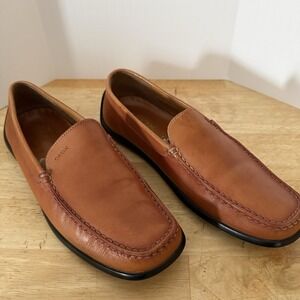GEOX Respira Driving Moc Toe Loafers Brown Leather Shoes Mens EUR 42 US 8.5/9